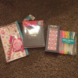 Stationery supplies pens and note book gel pens